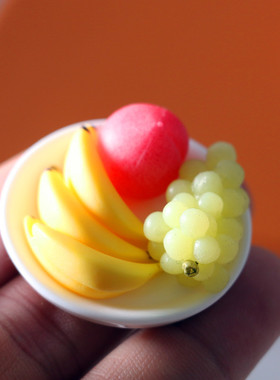 Dollhouse娃娃屋 迷你水果葡萄蔬果盘 微缩食玩 OB11模型拍摄道具