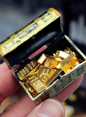 Dollhouse微缩模型金币金条宝藏元宝宝箱娃娃屋配件迷你模型摆件