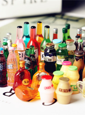 diy食玩香蕉牛奶可乐果汁摆件