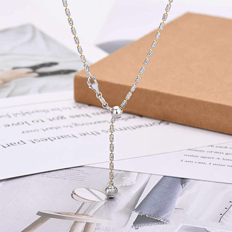 925纯银意大利拼色钻石链项链 可调节男女百搭精致爆闪轻奢毛衣链,淘宝优惠券,粉丝福利购,淘宝优惠卷