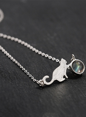 kitty小猫咪圆球首饰品锁骨链