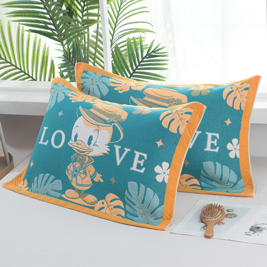 纱布棉枕巾加大加厚家用纯棉纱布现代枕头巾学生耐脏回礼情侣四季