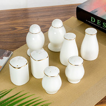 Pepper Salt Bottle Sprinkled Powder Sauce Bottle of Pepper Powder Bottle Barbecue Salt Jars Sugar Bottle of Bones Porcelain Western Dining Cutlery