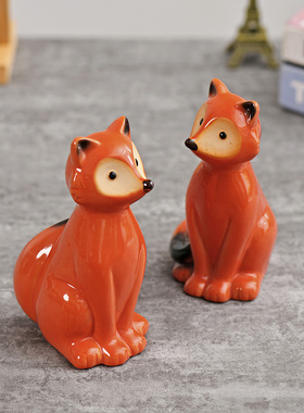 景德镇陶瓷手工狐狸摆件