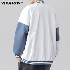 VIISHOW棒球服夹克男春秋季港风ins潮牌拼接宽松外套痞帅休闲上衣