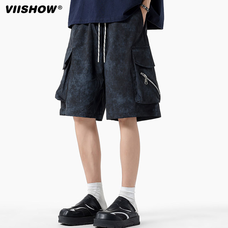 VIISHOW日系机能风大口袋工装短裤男潮牌户外徒步宽松阔腿五分裤,淘宝优惠券,粉丝福利购,淘宝优惠卷