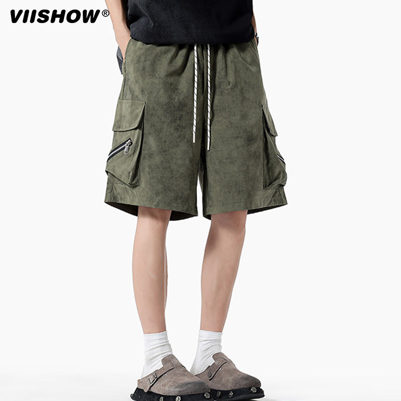 VIISHOW日系机能风大口袋工装短裤男潮牌户外徒步宽松阔腿五分裤,淘宝优惠券,粉丝福利购,淘宝优惠卷