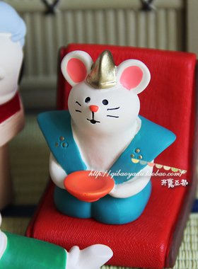 少女心日式风鼠年祈福公仔摆件