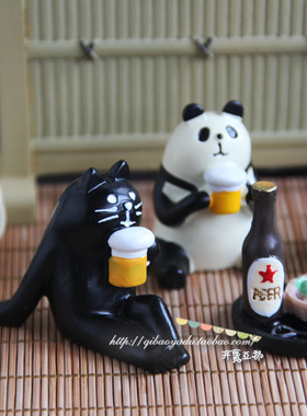 decol避暑白熊树脂五个车载摆件