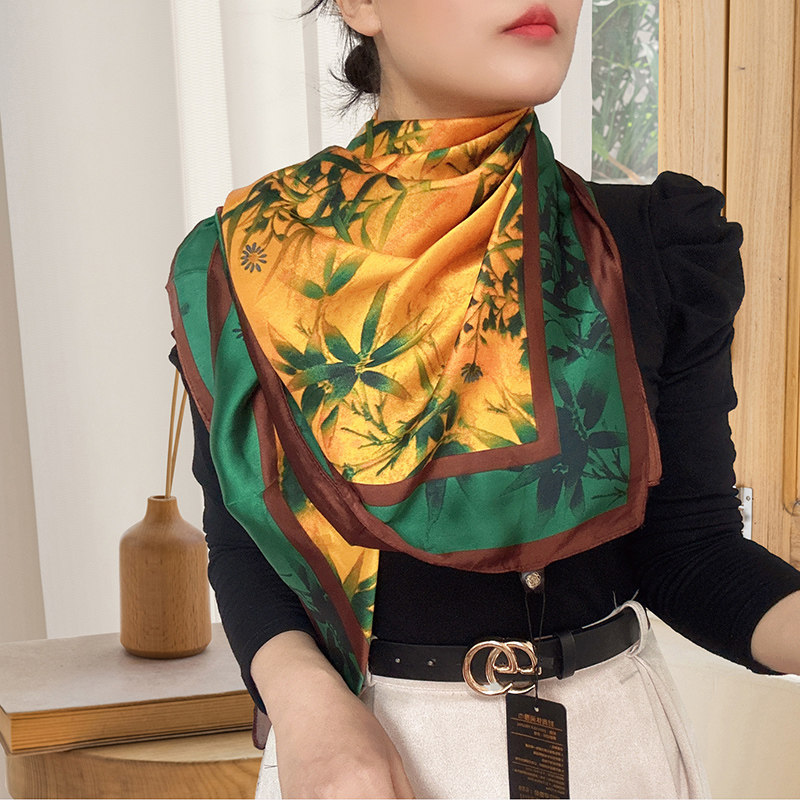 110CM大方巾丝巾丽锦缎围巾女春秋冬新款洋气时尚妈妈披肩批 发,淘宝优惠券,粉丝福利购,淘宝优惠卷