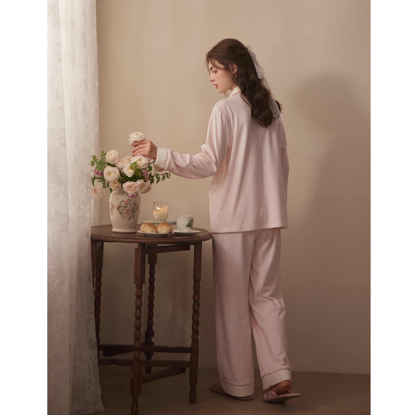 RoseTree珊瑚绒睡衣女款2025新款高级感轻奢风薄绒家居服套装秋冬 - 图3