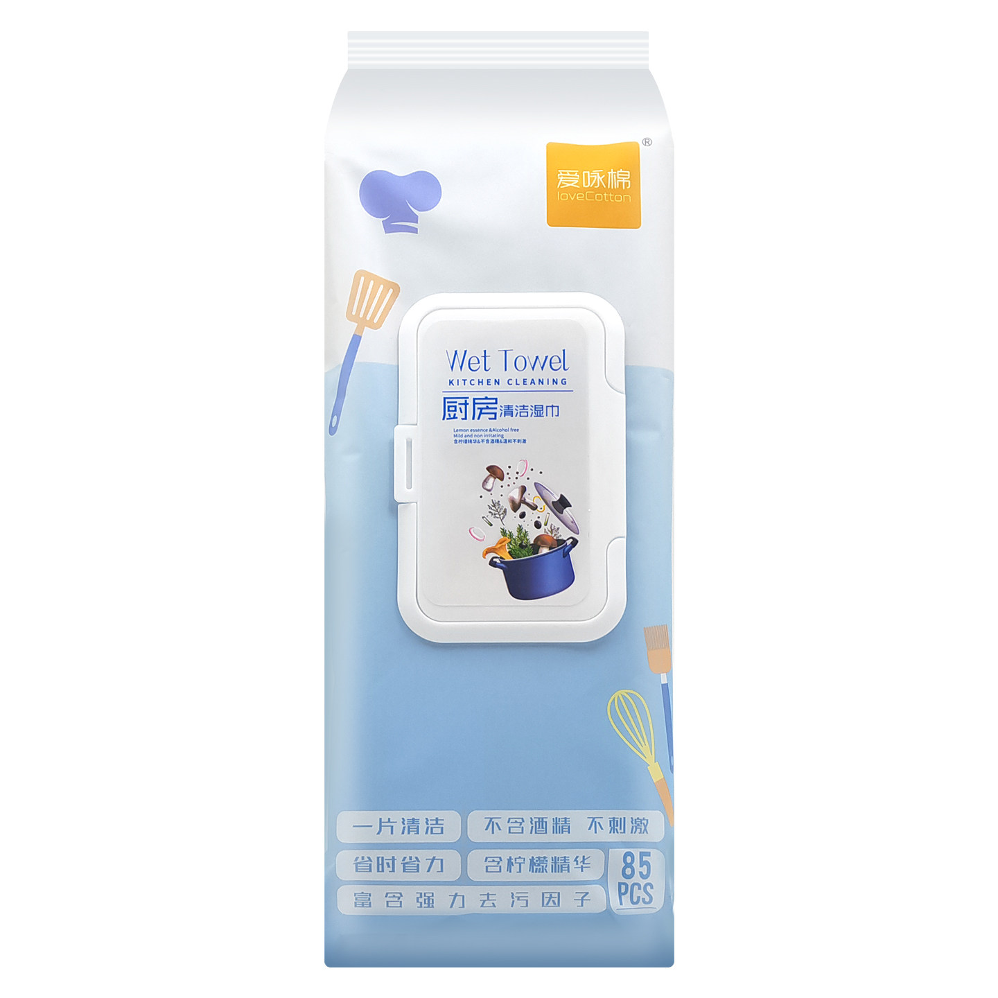 爱咏棉厨房清洁湿巾家用湿纸巾去油污抹布一次性油烟机灶台擦油纸,淘宝优惠券,粉丝福利购,淘宝优惠卷