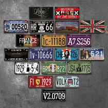 American Retro License Plate Sheet Metal Painting Industrial Wind Wall Decoration Barbecue Hotpot Rice Barbershop Bar Wall Pendant