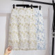 Mid-length hip-covered skirt gentle one-step skirt