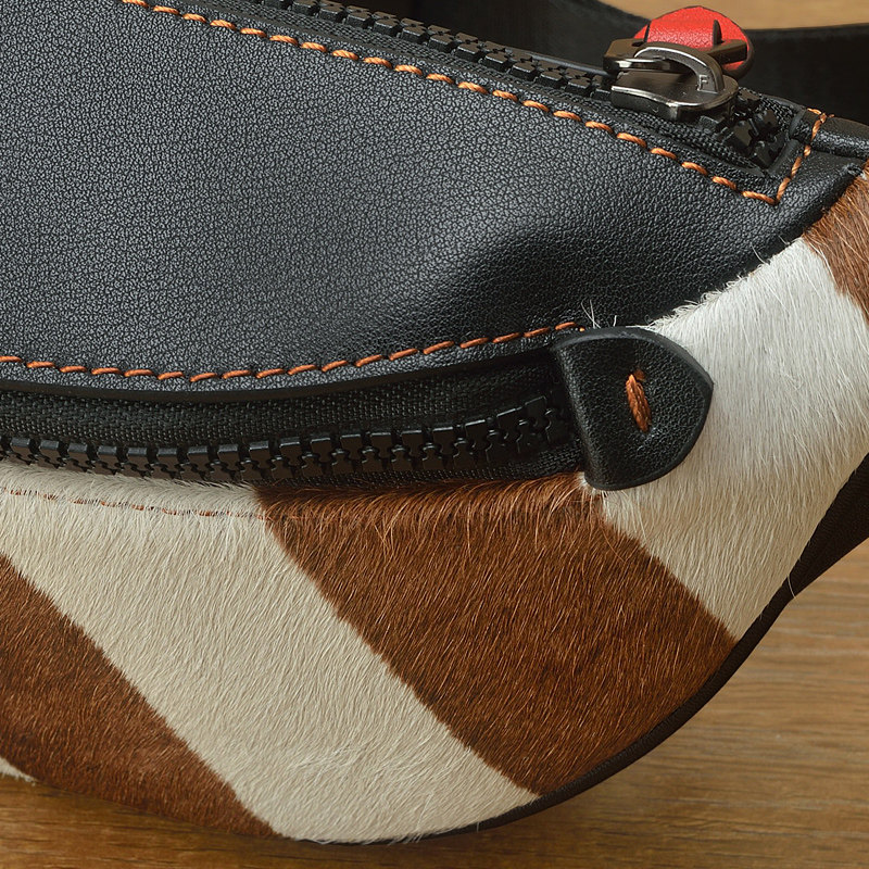 FimaChun手工进口牛皮【小】胸包小众潮原创设计斜条纹斑马线腰包,淘宝优惠券,粉丝福利购,淘宝优惠卷