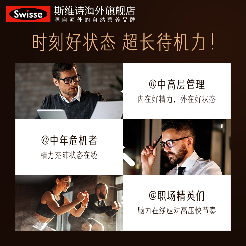 Swisse PLUS斯维诗nad+童颜丸男士能量瓶胶囊核苷酸维生素E专利NR