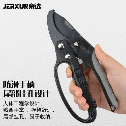 京选棘轮修枝剪花剪园林园艺大剪刀省力粗枝剪果树木花枝摘果剪子 - 图1