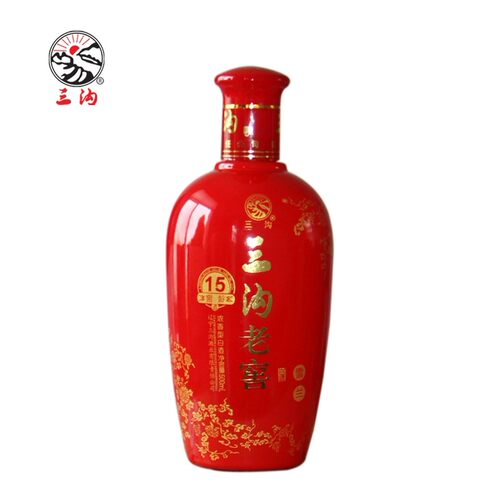 三沟老窖 雪兰窖龄15年52度喜庆版500ml浓香型纯粮酿造白酒 - 图0