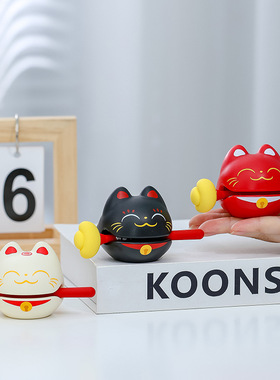 网红木鱼卡通敲打办公室摆件