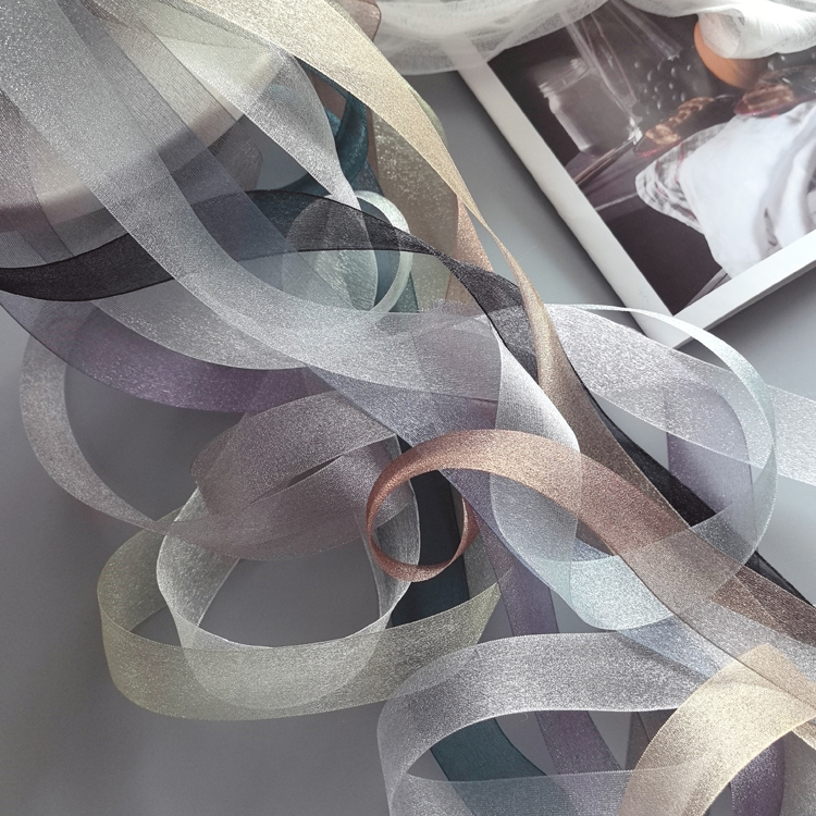 日本进口珠光雾面高级奢华雪纱欧根纱手工diy蝴蝶结宝石饰品发夹 - 图1