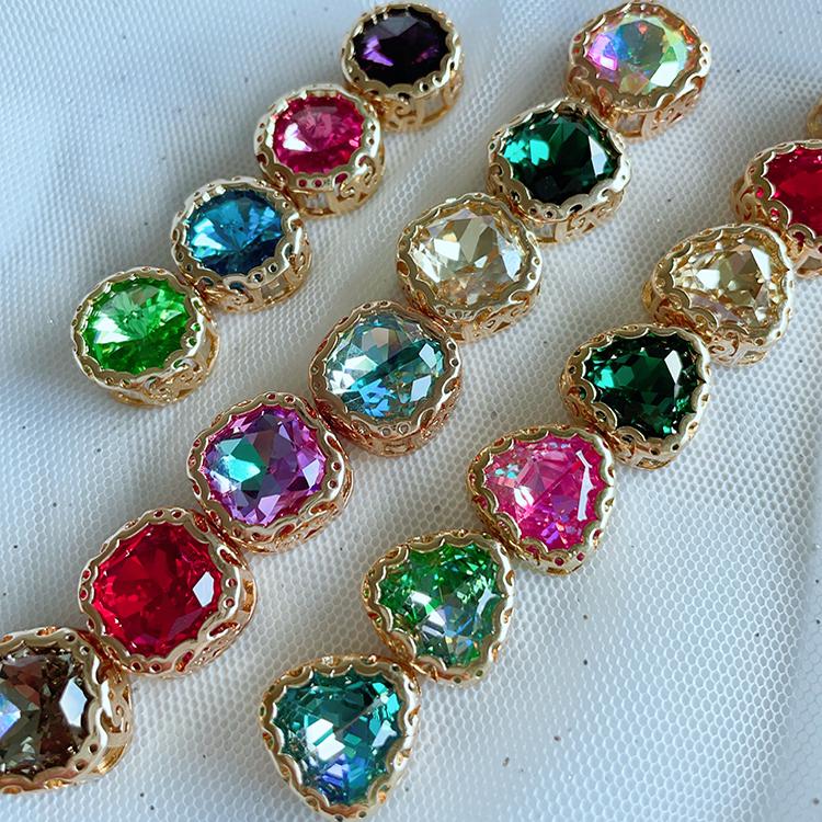 鸟巢宝石肥方三角圆形12mm钻石手工diy饰品发夹发箍装饰配件材料 - 图0