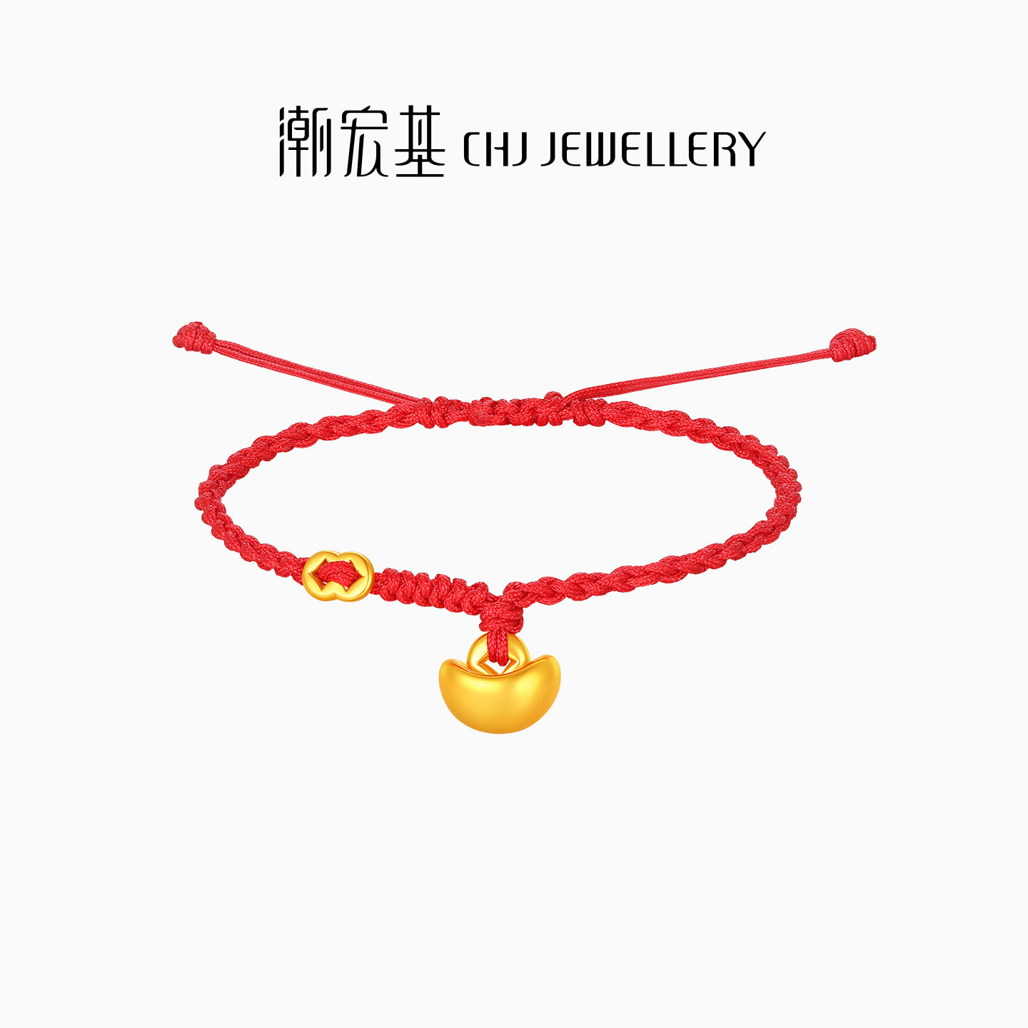 潮宏基好事发生聚财黄金手链5D硬金足金手饰红绳萌趣马新年礼物,淘宝优惠券,粉丝福利购,淘宝优惠卷