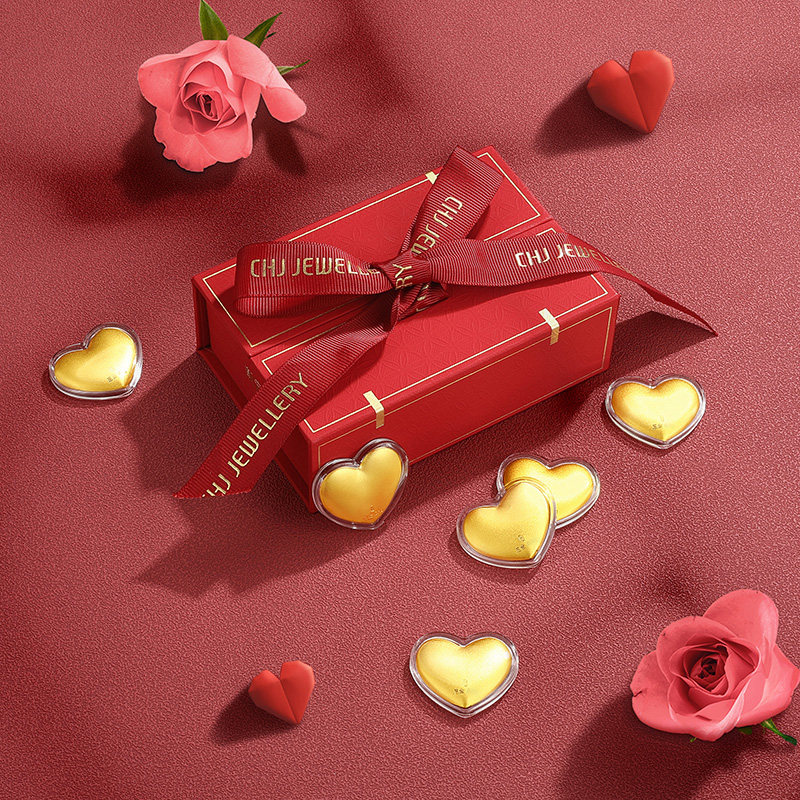 潮宏基好事发生囍乐金币金箔摆件礼盒一生一世投资金送女友礼物L,淘宝优惠券,粉丝福利购,淘宝优惠卷