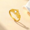 Chao Acer intangible cultural heritage filigree gold pearl ring pure gold ring hand ornament 5G lace high-end sense for women