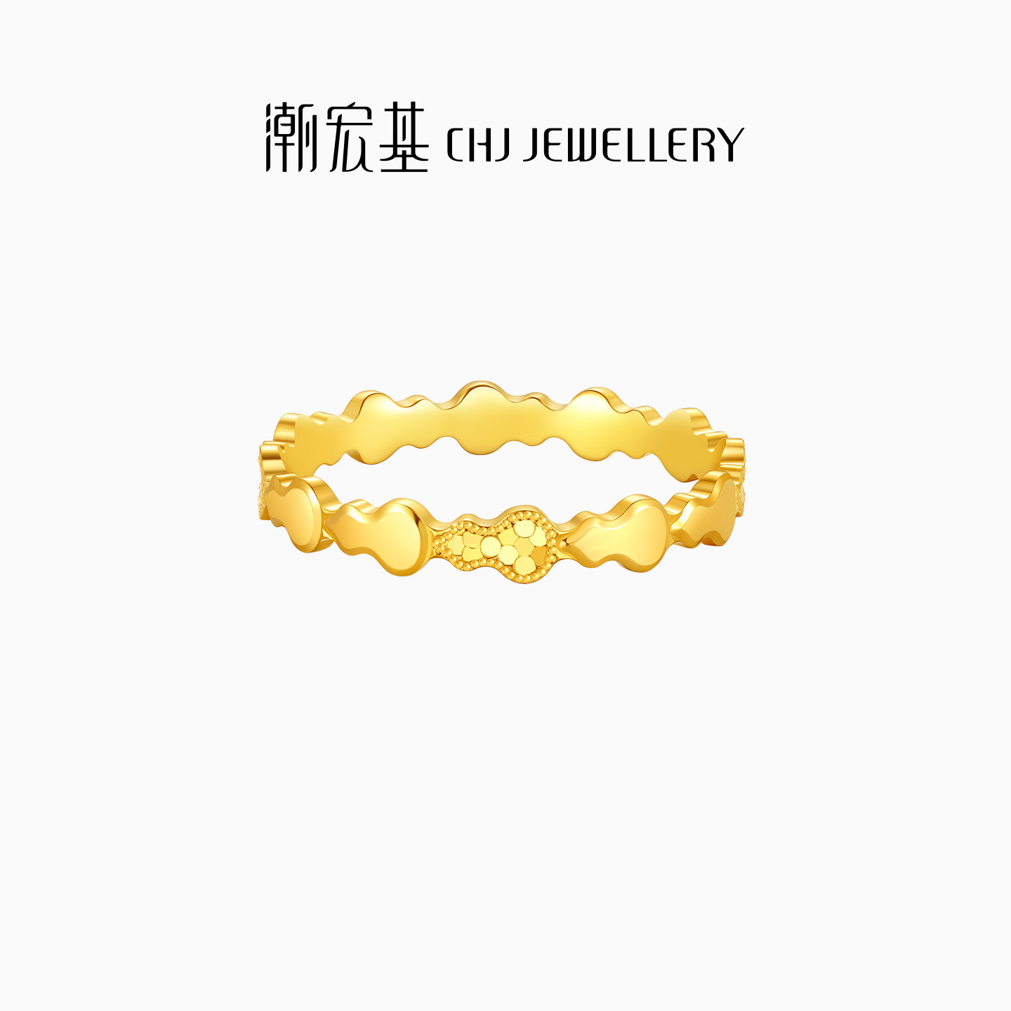 Chao Acer Hong Gourd Fulu gold ring solid gold women's ring broken ice burst birthday gift pricing