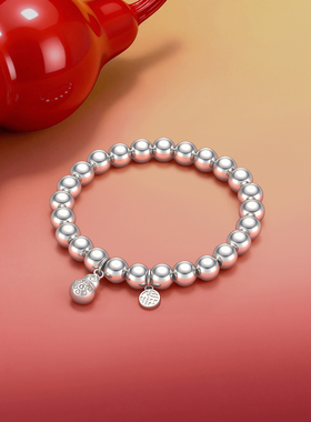 潮宏基小胖葫足银手链葫芦亲子款