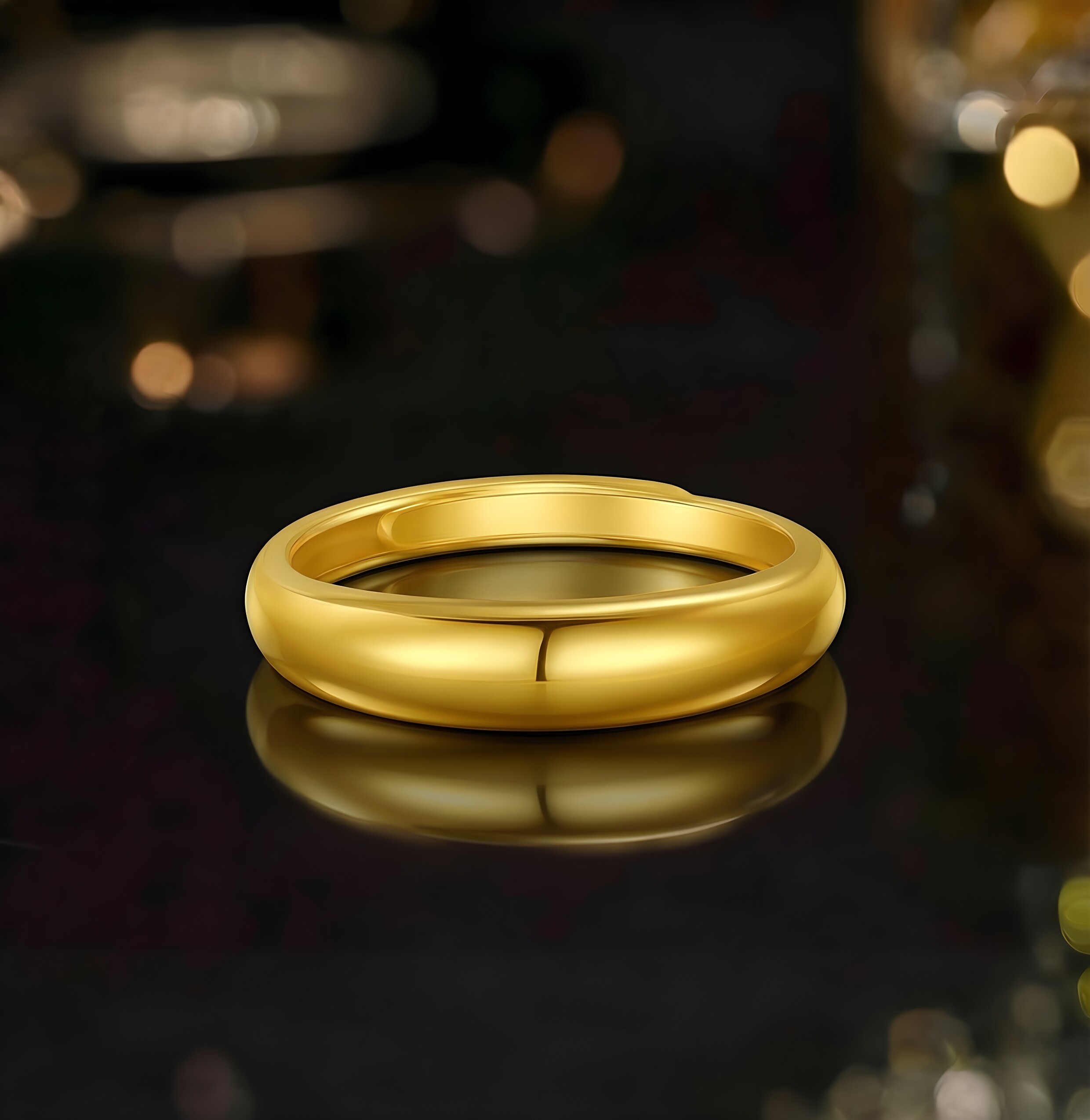 Chao Acer Imperial Style Dolphin Back Gold Ring Pure Gold Loach Back Plain Ring Aperture Birthday Gift Priced