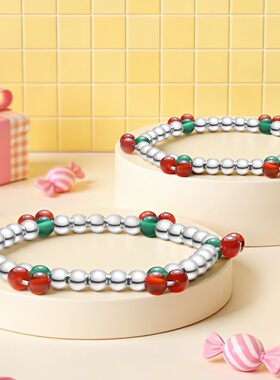 潮宏基足银玛瑙手链亲子款