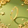 Trendy Acer Starry Shadow Gold Diamond Garnet Ring Pure Gold Ring Hand Decoration 5G Fashion Inlaid Dot Diamond W