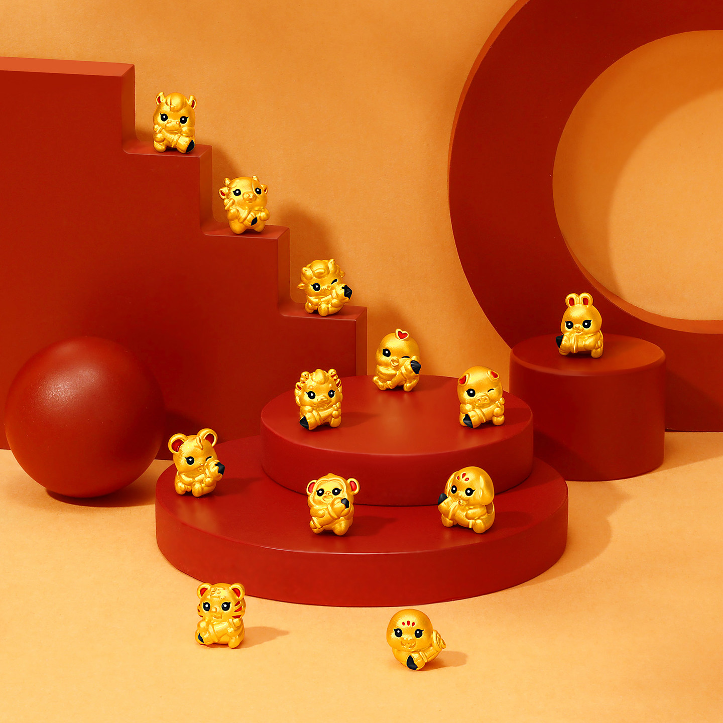 潮宏基十二生肖足金串珠黄金转运珠5D硬金鎏彩礼物女本命年文昌笔,淘宝优惠券,粉丝福利购,淘宝优惠卷