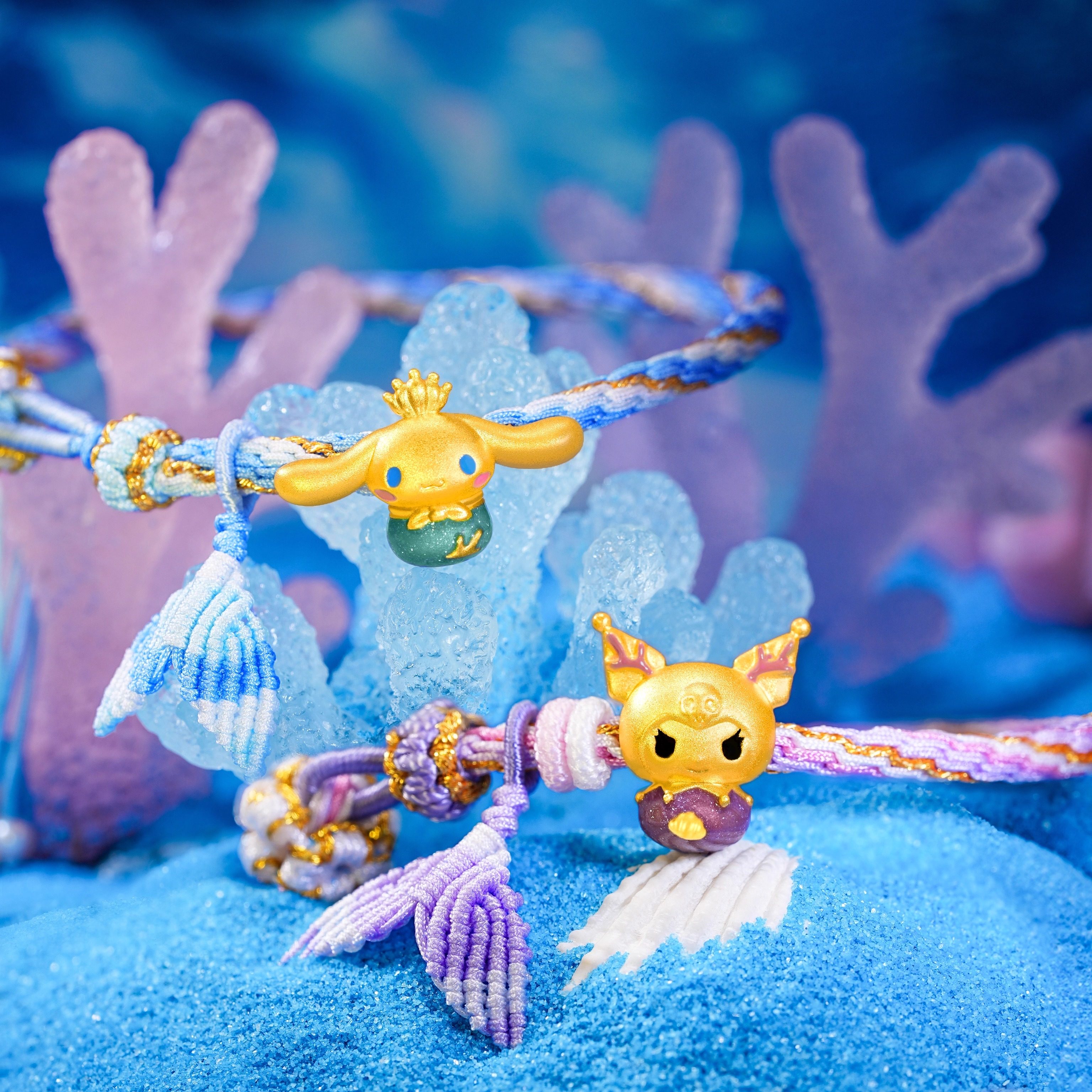 潮宏基三丽鸥黄金手链丑鱼足金珍珠手绳5D硬金珐琅美人鱼生日X6,淘宝优惠券,粉丝福利购,淘宝优惠卷