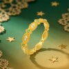 Trendy Acer Starry Shadow Gold Diamond Garnet Ring Pure Gold Ring Hand Decoration 5G Fashion Inlaid Dot Diamond W