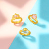 Trendy Acer fun pacifier gold pendant solid gold ring BB ring hard gold show big gilt color first birthday gift