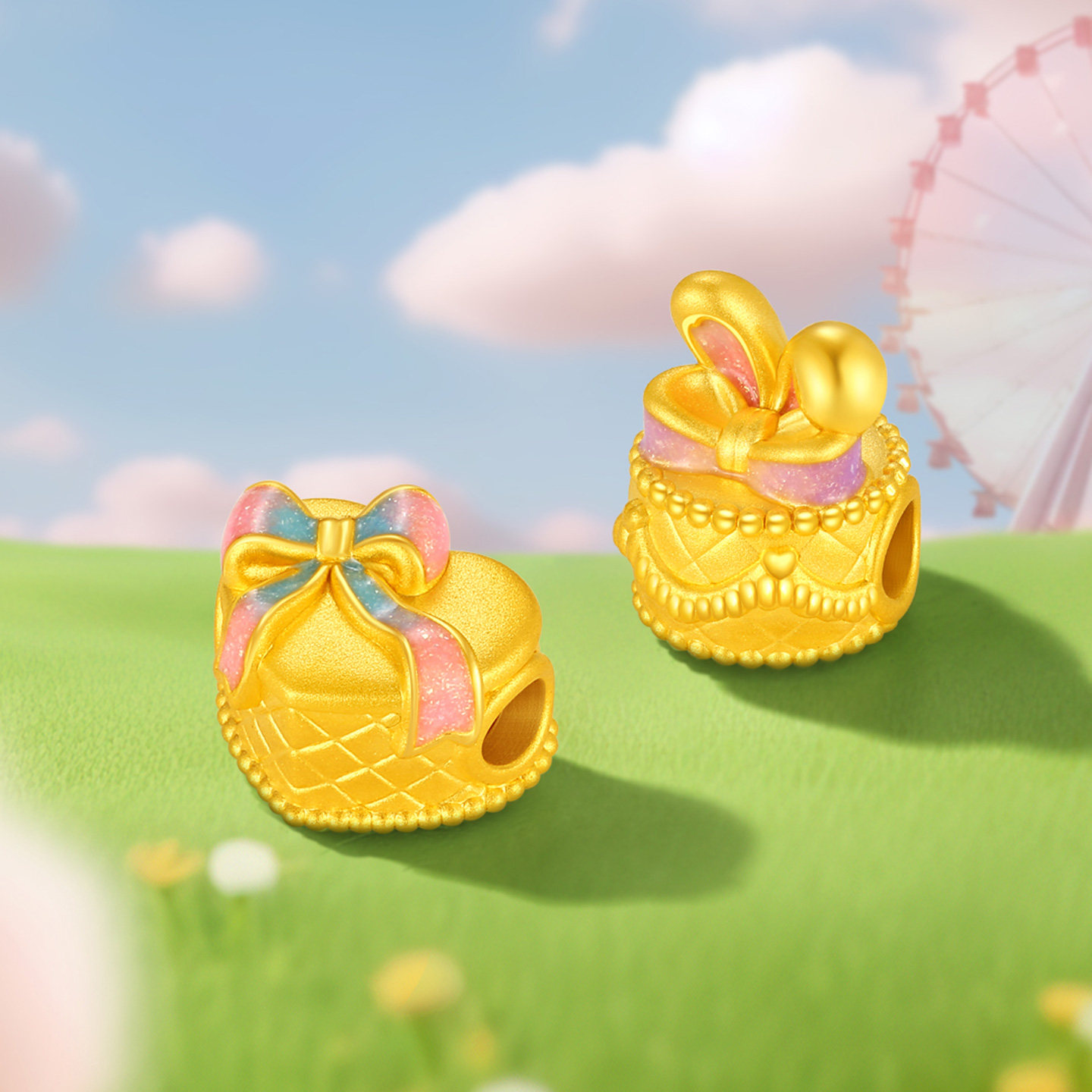 潮宏基趣玩足金串珠黄金转运珠手饰5D硬金珐琅蛋糕可爱新年礼物女,淘宝优惠券,粉丝福利购,淘宝优惠卷