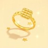 Chaohongji Pure Gold Ring Gold CNC Ring Ring Mouth Hand Decoration Car Flower Girl Love Birthday Gift Price