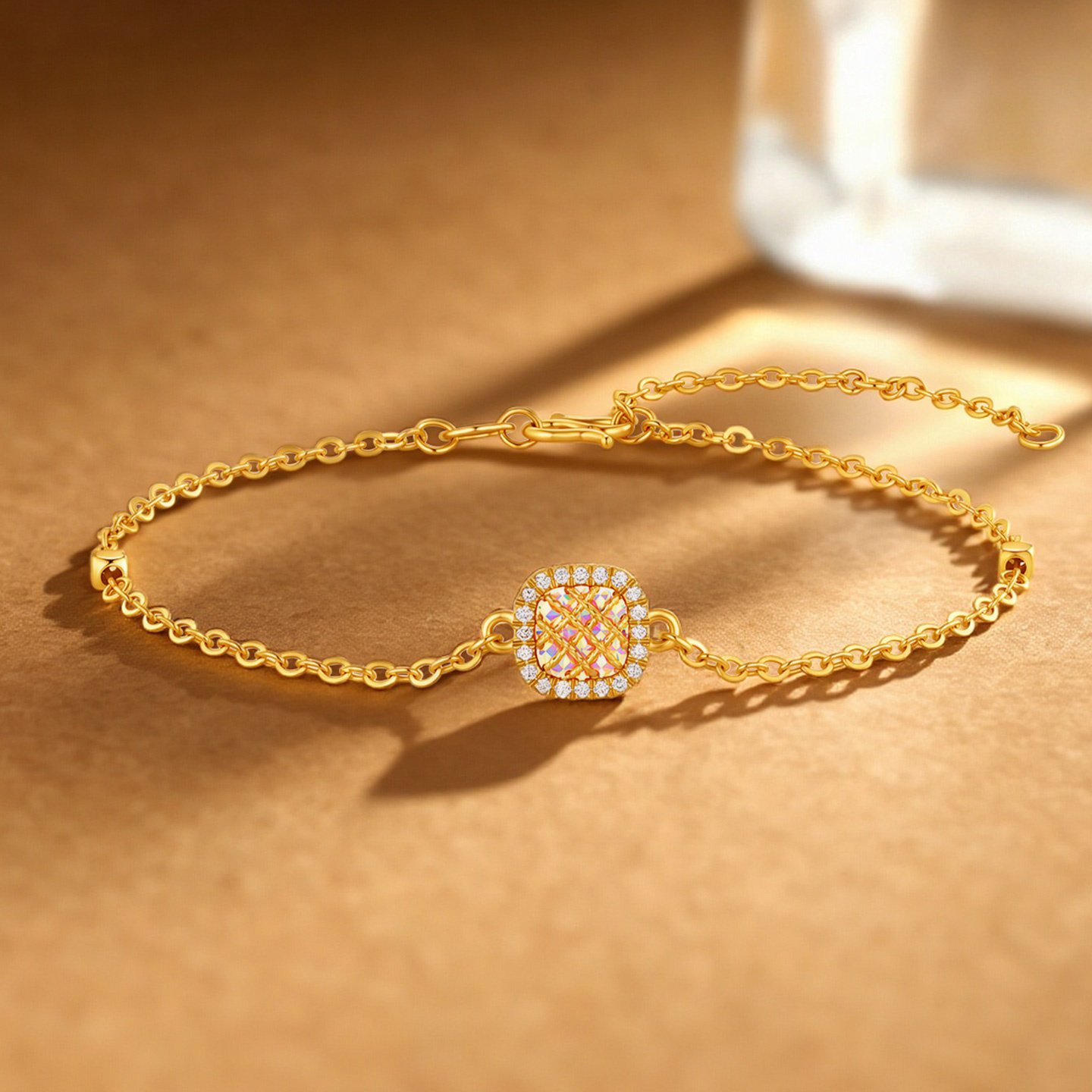 Trendy Acer Royal Fan Rainbow Gold Gold Necklace 5G Pure Gold Diamond Ring Bracelet Symphony Fashion Light Luxury Gift for Women