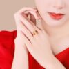 Chao Acer, good things happen, gather wealth, gold-swallowing beast Pixiu, gold agate ring, solid gold beads, birthday gift