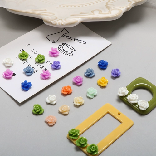 Маленькие наклейки для ногтей в форме цветка с розой в составе, аксессуар ручной работы, серьги, аксессуары, 7мм, в цветочек