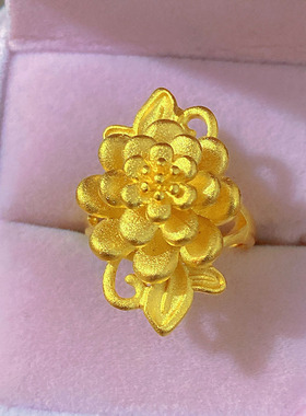 开口孔雀凤凰戒指仿真黄金首饰