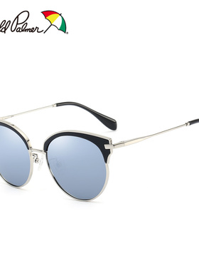 花雨伞复古风圆框猫眼长脸太阳镜