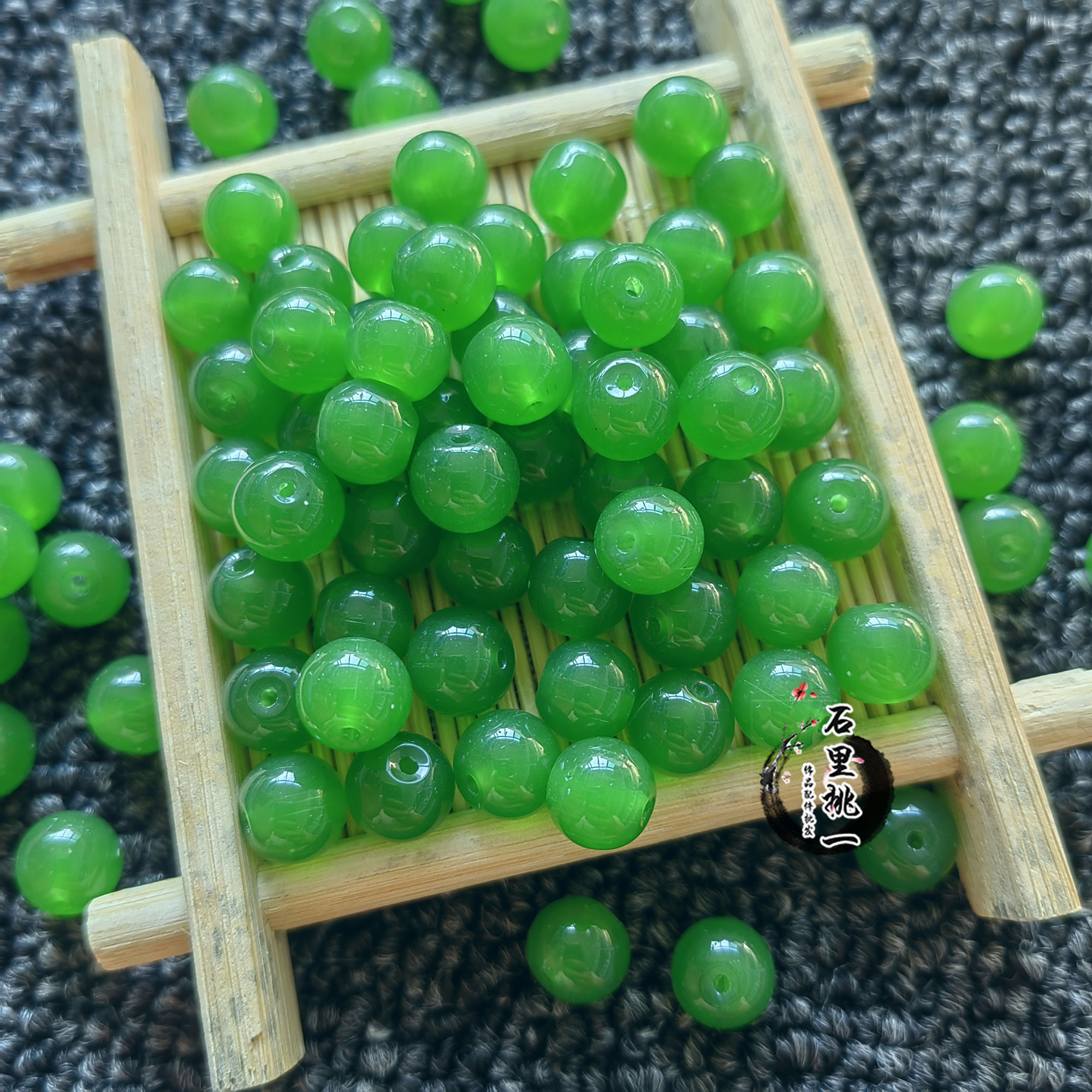 8mm仿玉石琉璃珠单色散珠收尾珠手链项链发簪头饰珠珠玻璃diy手工,淘宝优惠券,粉丝福利购,淘宝优惠卷