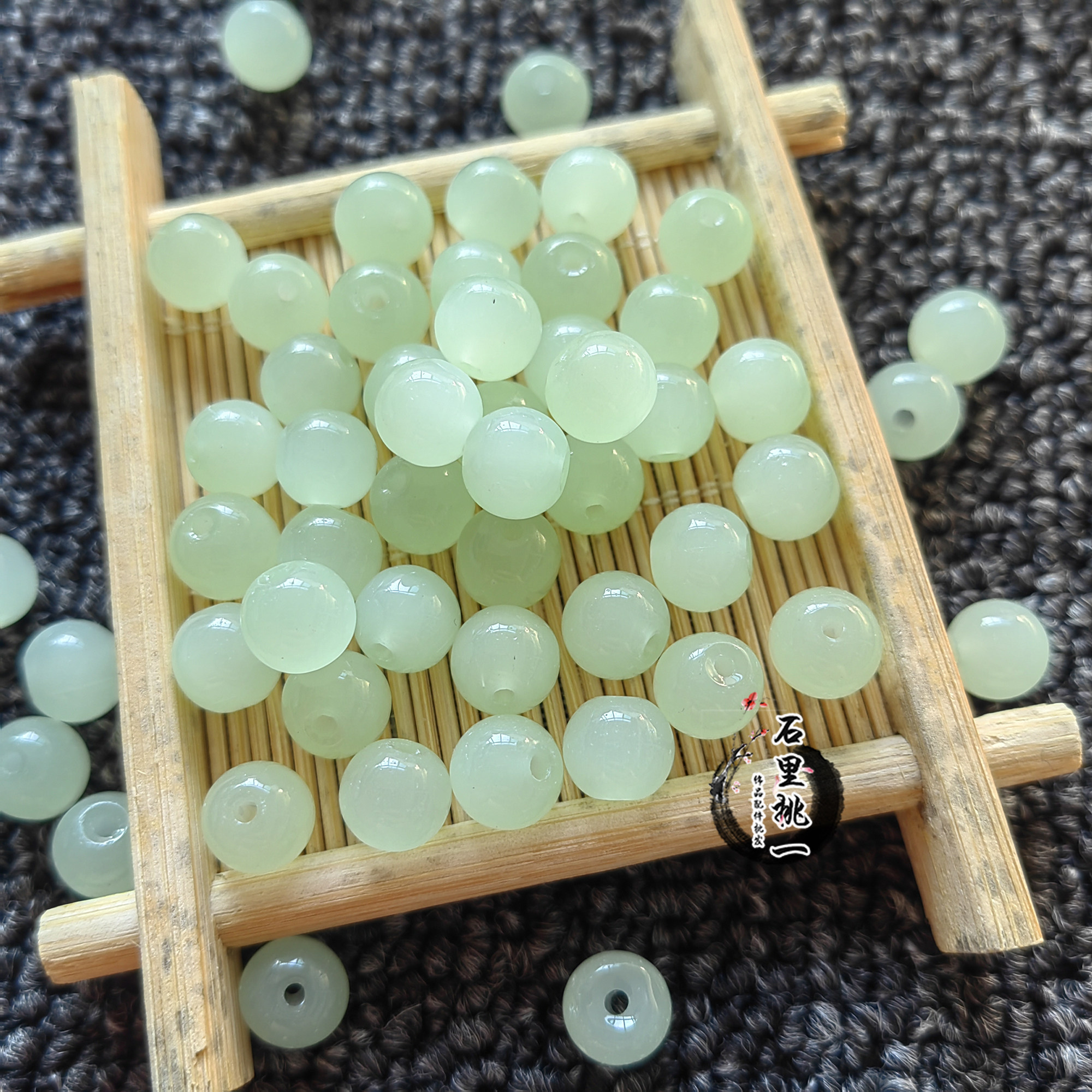 8mm仿玉石琉璃珠单色散珠收尾珠手链项链发簪头饰珠珠玻璃diy手工,淘宝优惠券,粉丝福利购,淘宝优惠卷