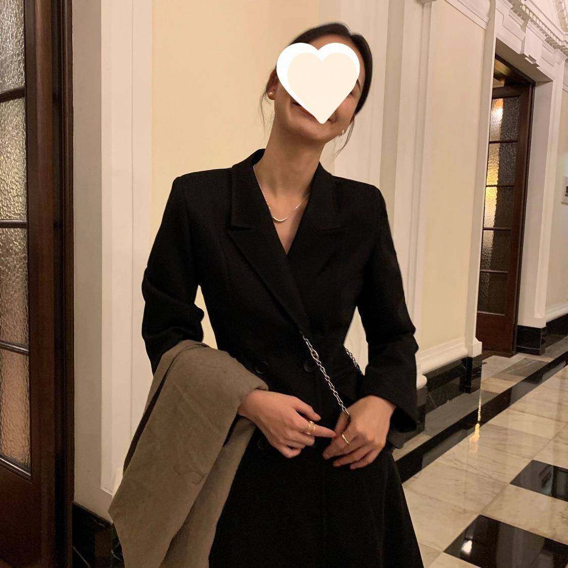 黑色赫本风毛呢外套女西装领新款感收腰显瘦长款气质呢子大衣,淘宝优惠券,粉丝福利购,淘宝优惠卷