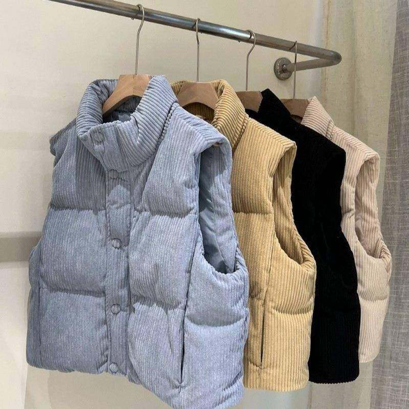 灯芯绒马甲2025秋冬季新款马甲女短款宽松加棉加厚时尚韩版外套,淘宝优惠券,粉丝福利购,淘宝优惠卷
