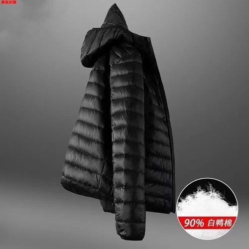 品牌处理秋冬轻薄羽绒棉服男短款立领连帽中老年轻便薄款断码外套 - 图0
