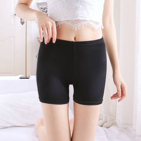安全裤女防走光夏季薄款打底裤冰丝无痕蕾丝不卷边大码保险打底裤